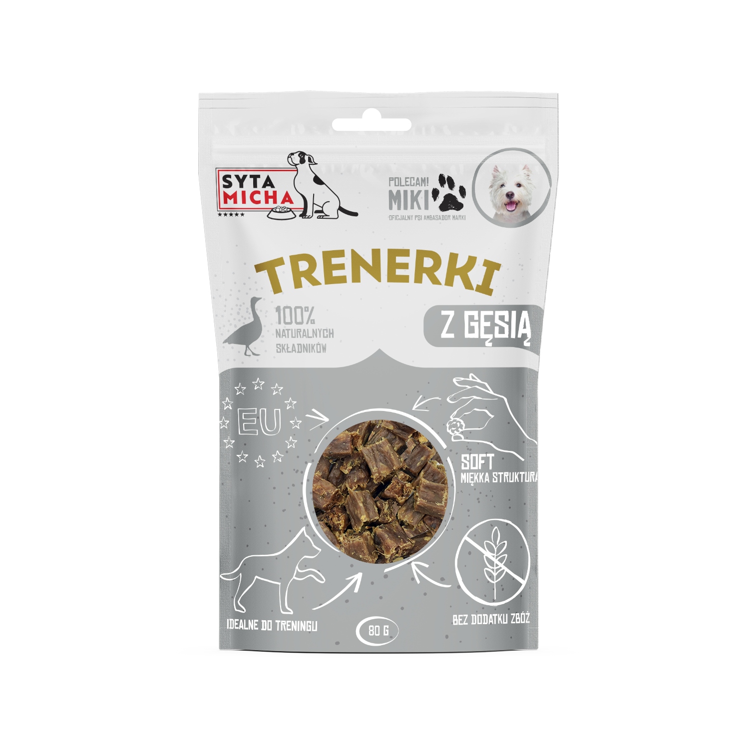 syta micha trenerki z gęsią dla psa 80g syta micha trenerki z gęsią dla psa 80g