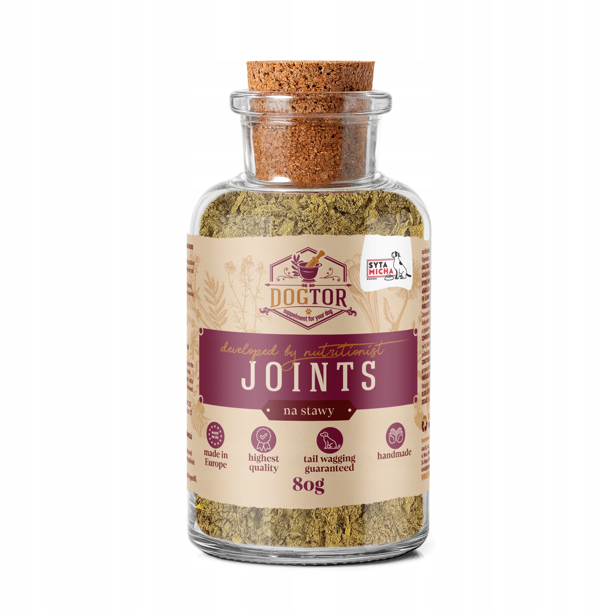 syta micha dogtor suplement ziołowy na stawy dla psa 80g syta micha dogtor suplement ziołowy na stawy dla psa 80g