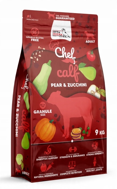 syta micha chef. sucha karma dla psa cielęcina, gruszka i cukinia 9kg syta micha chef. sucha karma dla psa cielęcina, gruszka i cukinia 9kg