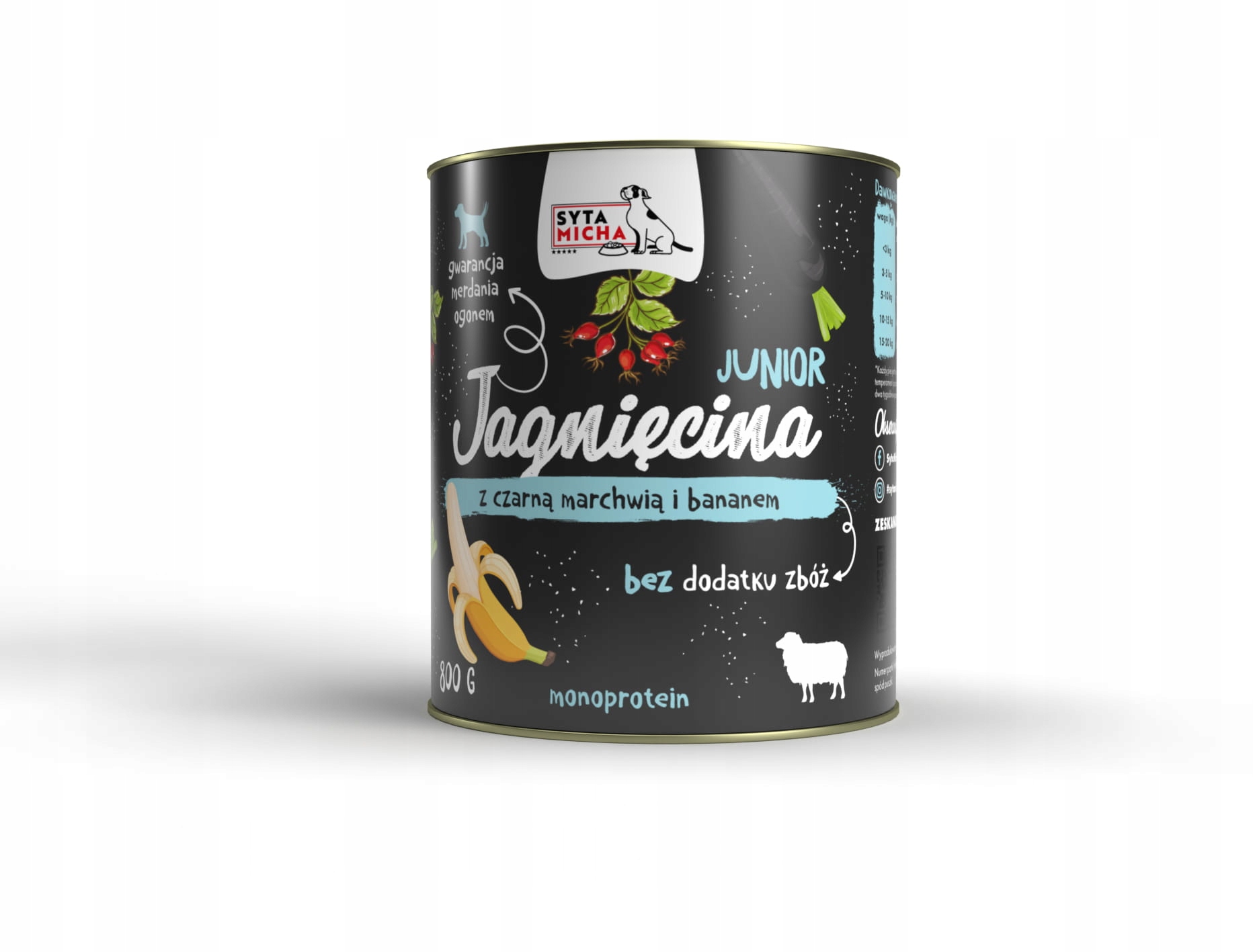 syta micha.karma mokra dla szczeniąt jagnięcina z czarną marchwią i bananem 800g syta micha.karma mokra dla szczeniąt jagnięcina z czarną marchwią i bananem 800g