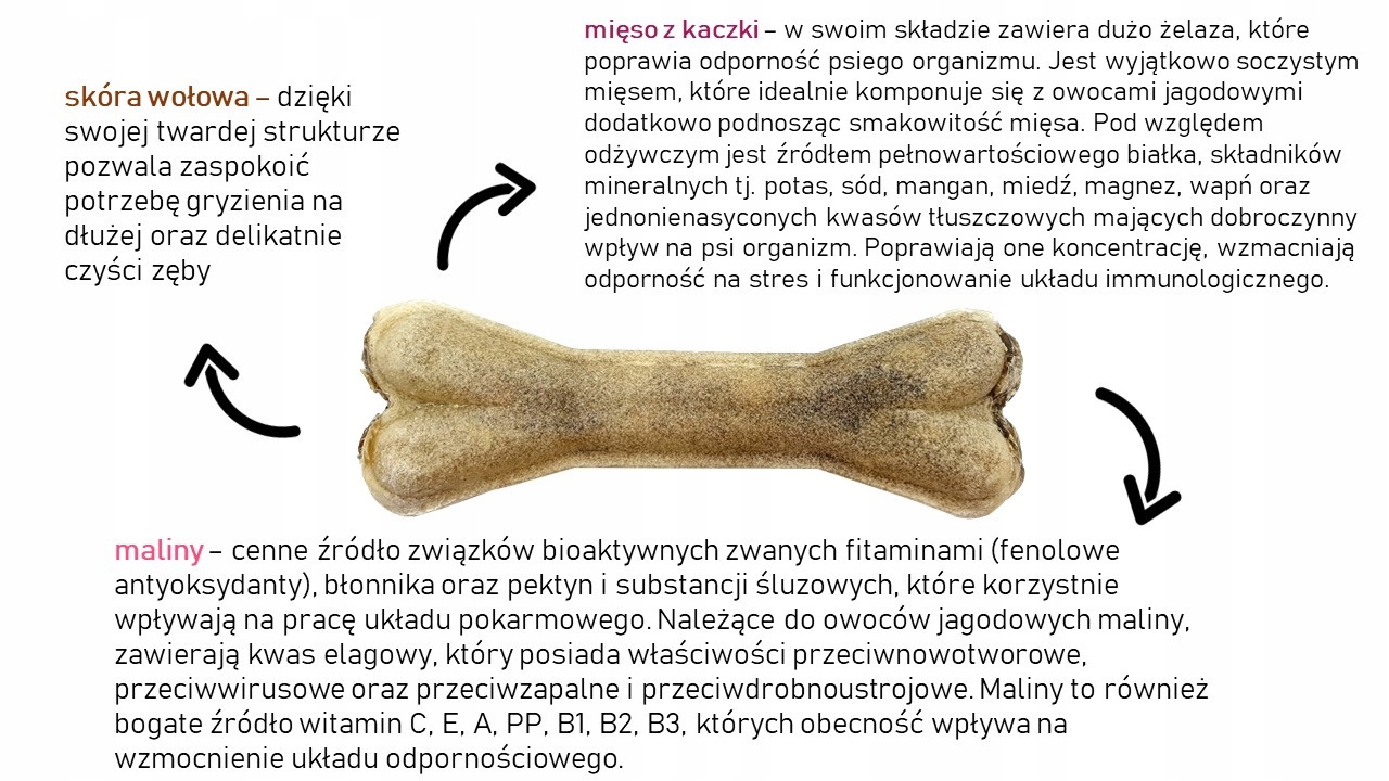 kość do żucia maxxi 22cm kaczka malina syta micha