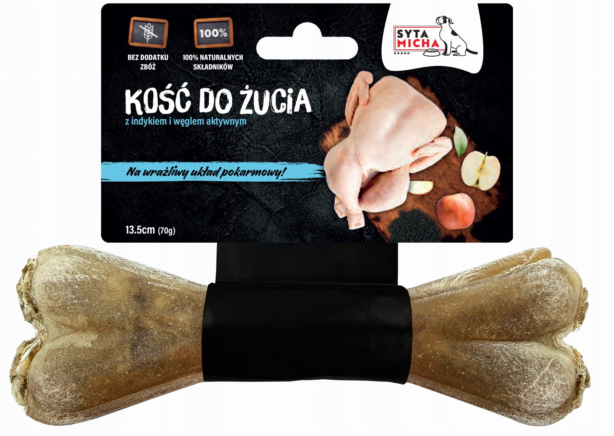 kość do żucia z indykiem syta micha 13,5 cm