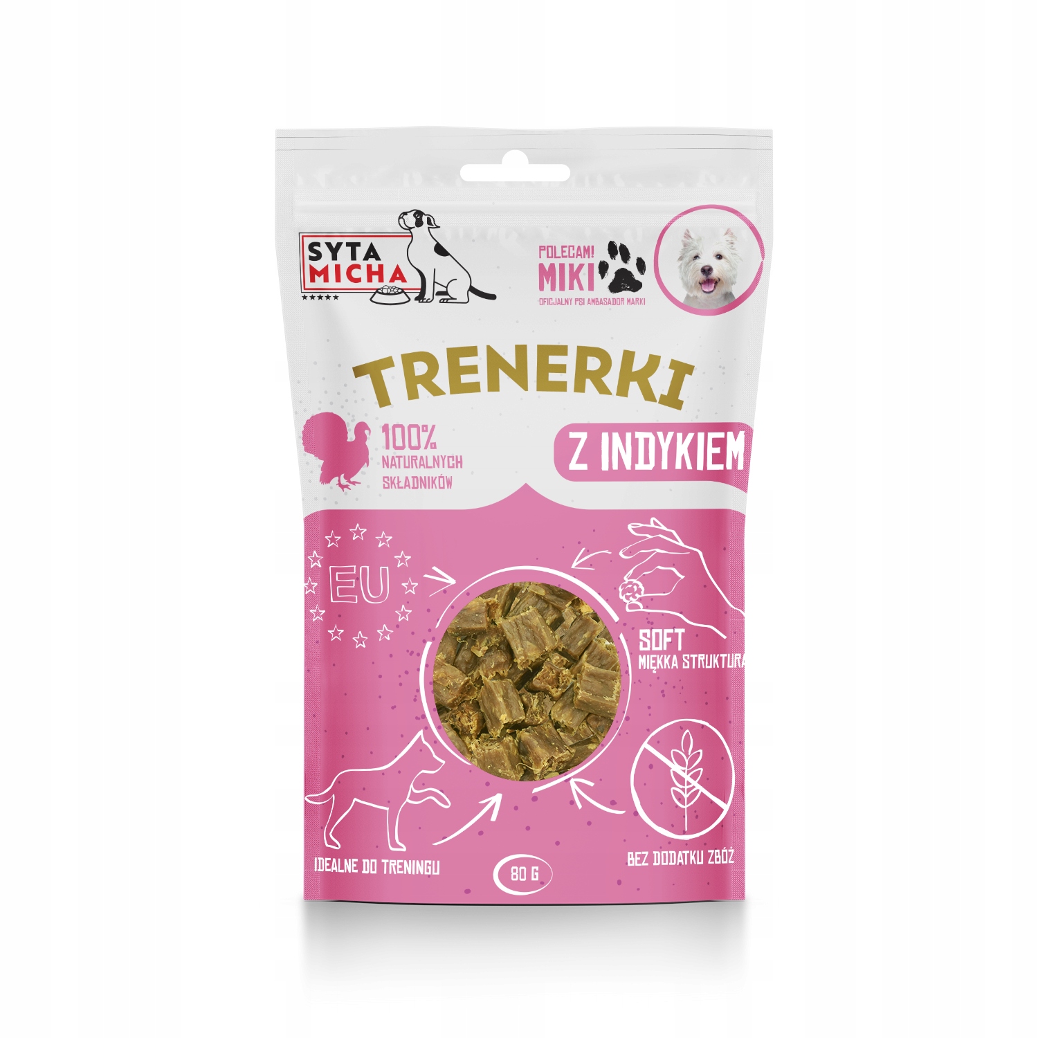 syta micha trenerki z indykiem dla psa 80g syta micha trenerki z indykiem dla psa 80g