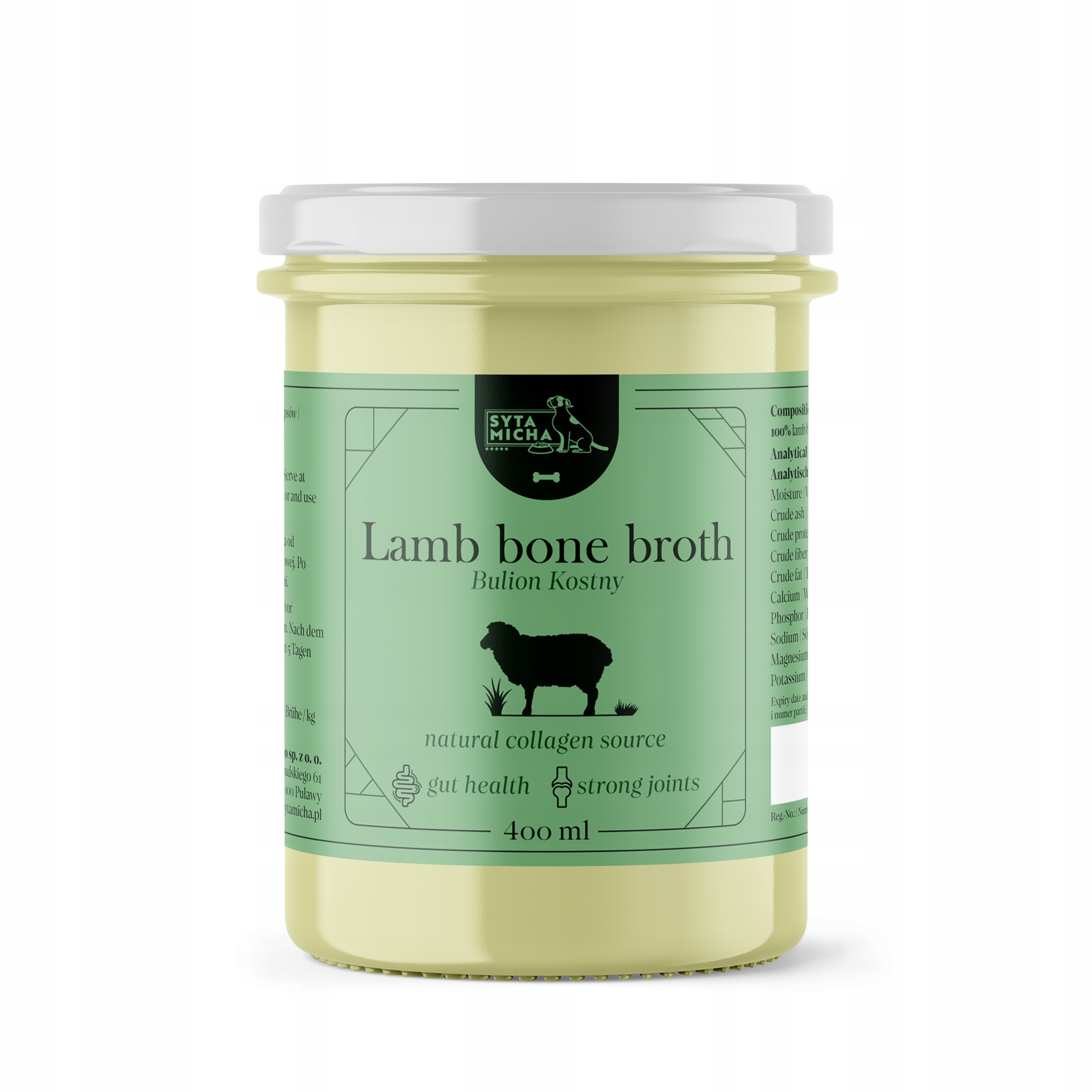 syta micha bulion z kości jagnięcych dla psa 400ml syta micha bulion z kości jagnięcych dla psa 400ml