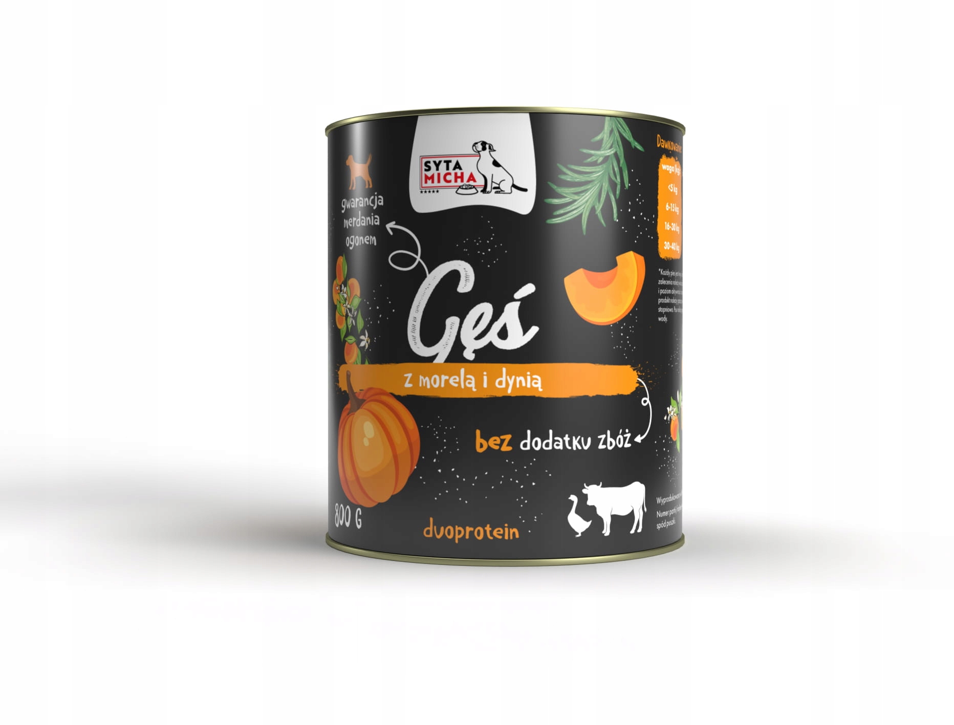 syta micha. karma mokra dla psa gęś z morelami i dynią 800g syta micha. karma mokra dla psa gęś z morelami i dynią 800g