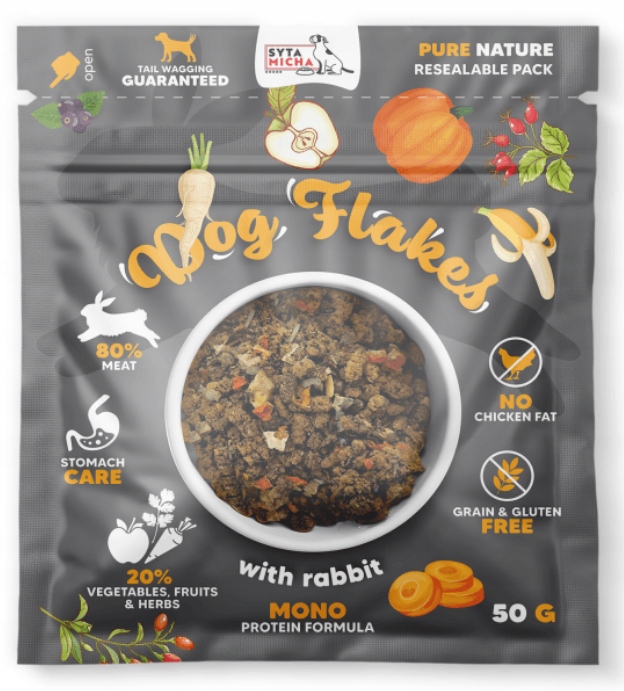 syta micha. dog flakes suszona karma dla psa królik 50g syta micha. dog flakes suszona karma dla psa królik 50g