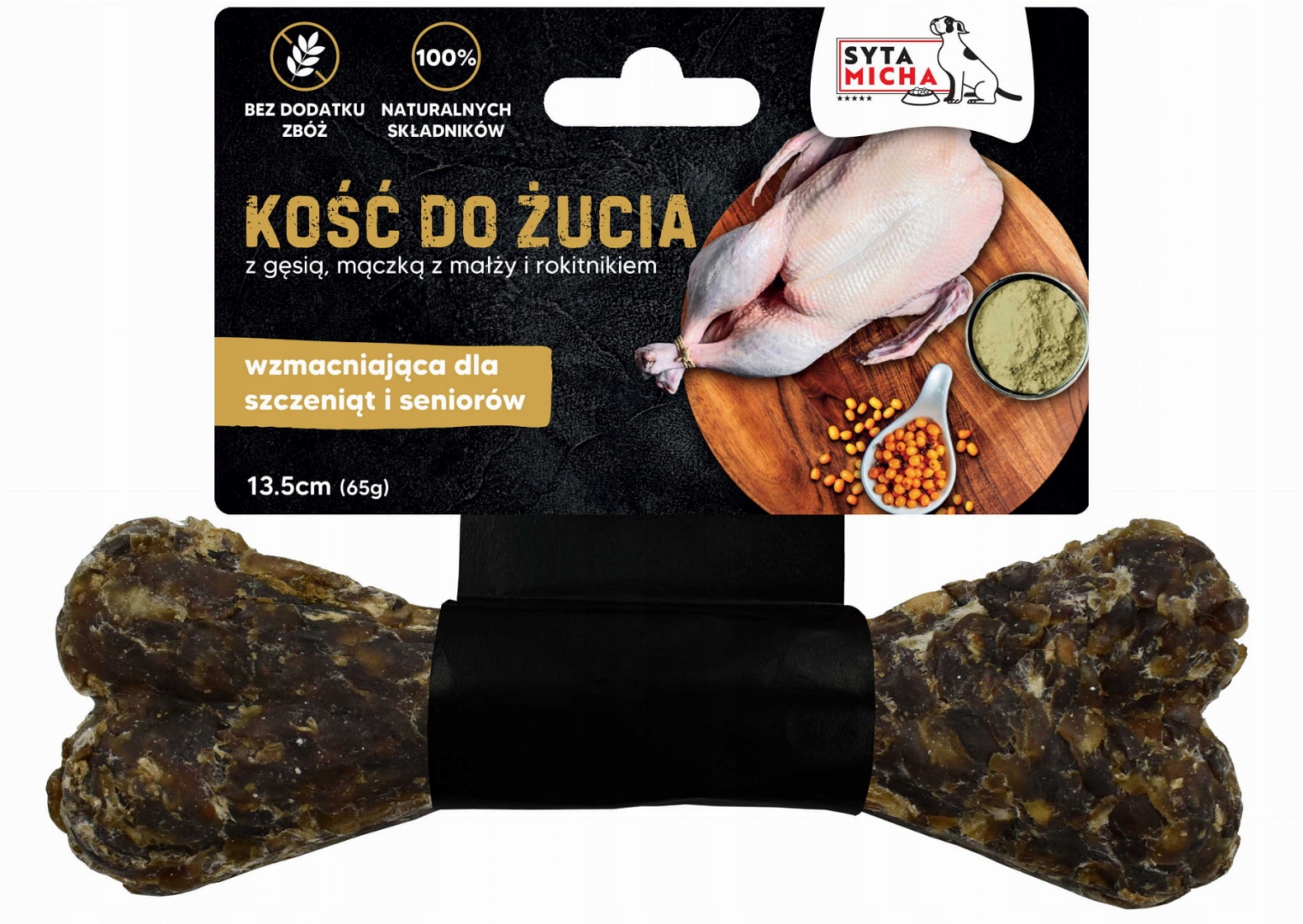 syta micha. kość do żucia wzmacniająca dla szczeniąt i seniorów 13,5 cm syta micha. kość do żucia wzmacniająca dla szczeniąt i seniorów 13,5 cm