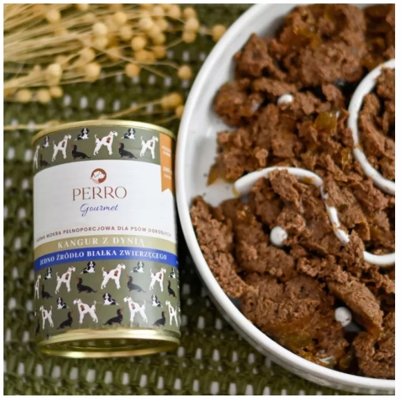 perro. karma mokra gourmet kangur z dynią dla psów dorosłych 800g perro. karma mokra gourmet kangur z dynią dla psów dorosłych 800g