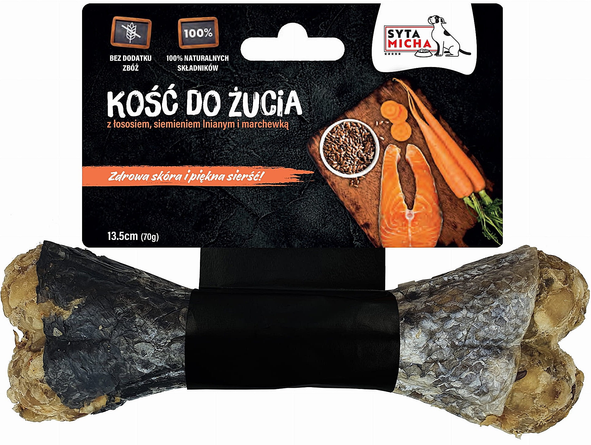 przysmak dla psa syta micha kość do żucia na piękną sierść 13,5 cm przysmak dla psa syta micha kość do żucia na piękną sierść 13,5 cm