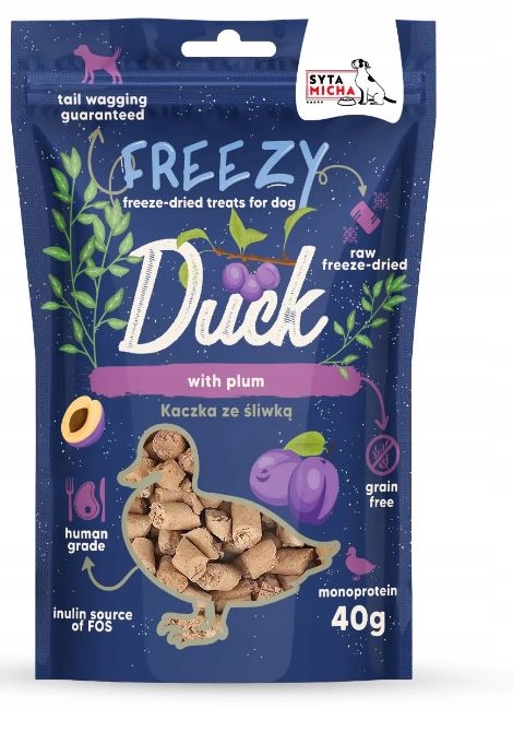 syta micha liofilizowane przysmaki kaczka ze śliwką freezy 40 g syta micha liofilizowane przysmaki kaczka ze śliwką freezy 40 g