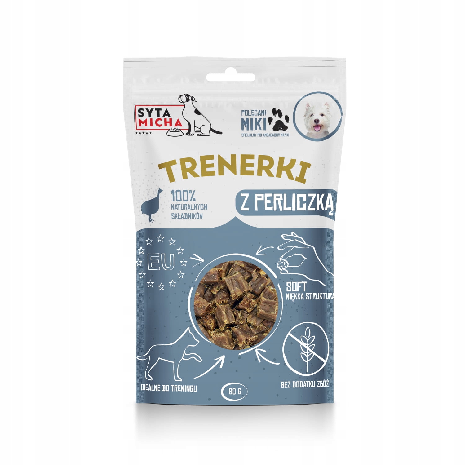 syta micha trenerki z perliczką dla psa 80g syta micha trenerki z perliczką dla psa 80g