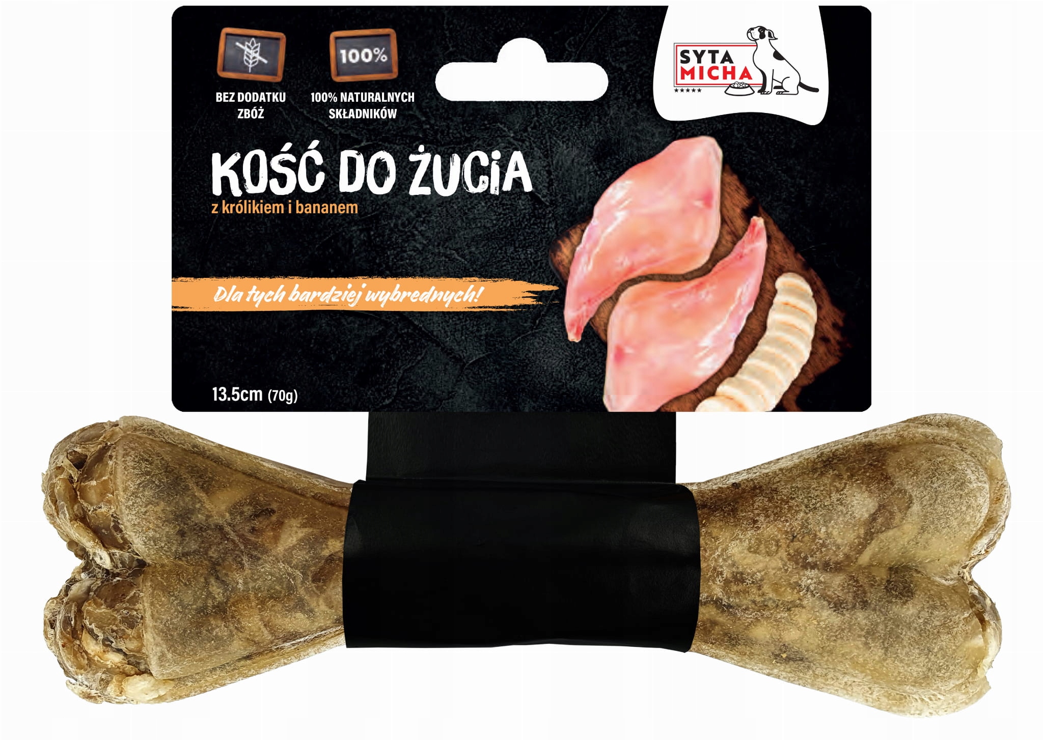 syta micha kość do żucia królik z bananem 13,5 cm syta micha kość do żucia królik z bananem 13,5 cm