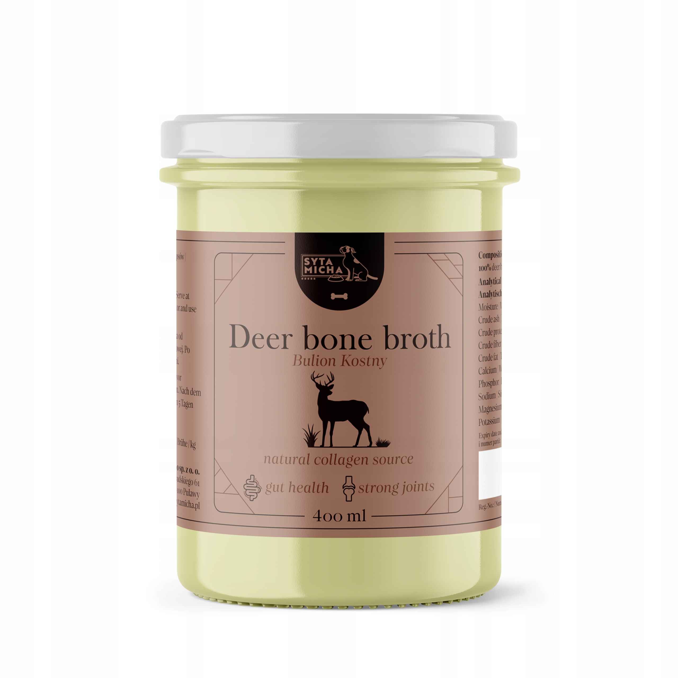 syta micha bulion z kości jelenia dla psa 400ml syta micha bulion z kości jelenia dla psa 400ml