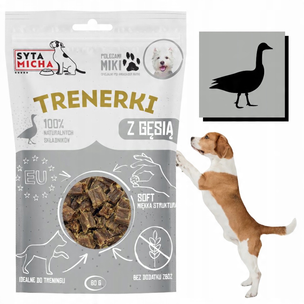 syta micha trenerki z gęsią dla psa 80g syta micha trenerki z gęsią dla psa 80g