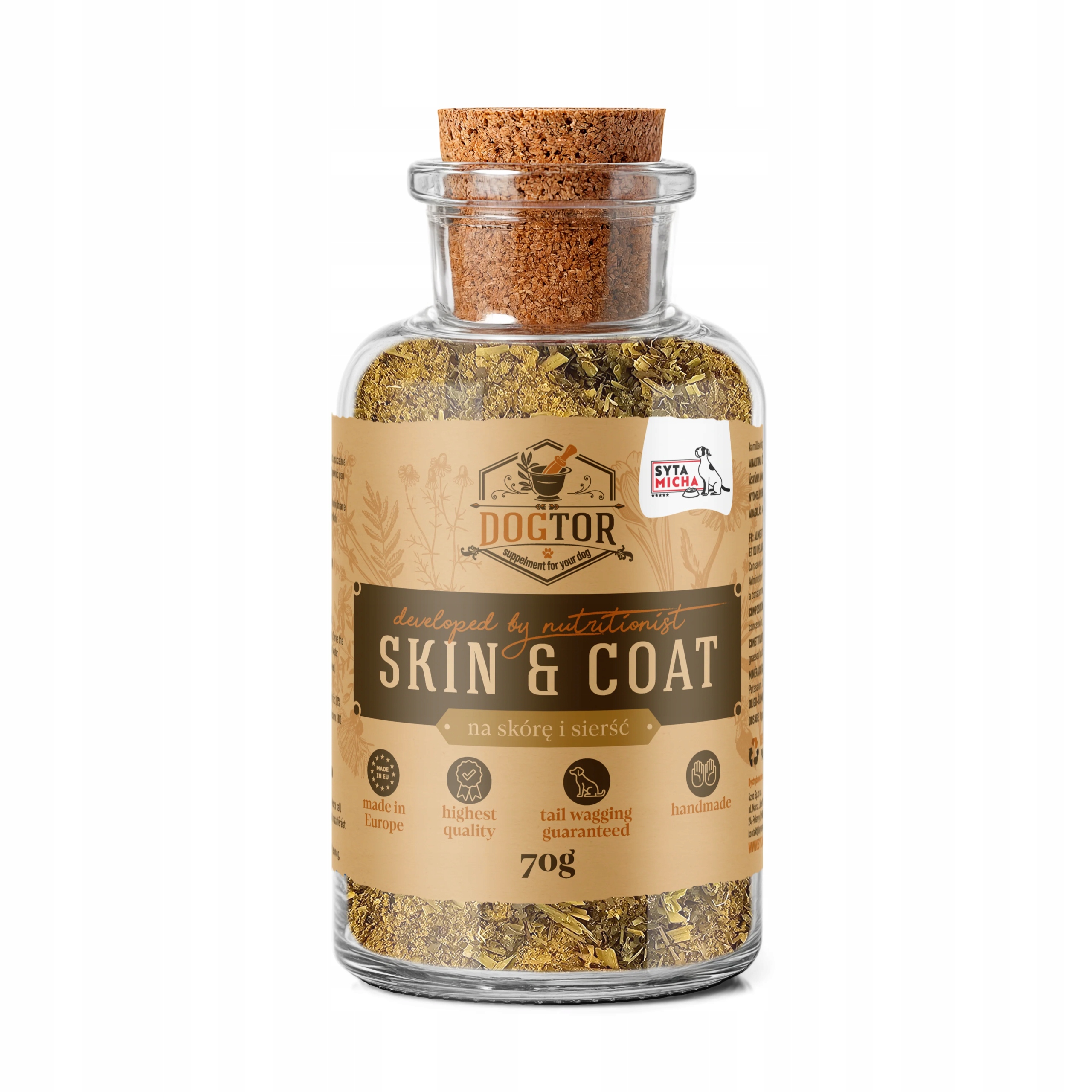 syta micha dogtor suplement ziołowy na skórę i sierść dla psa 70g syta micha dogtor suplement ziołowy na skórę i sierść dla psa 70g