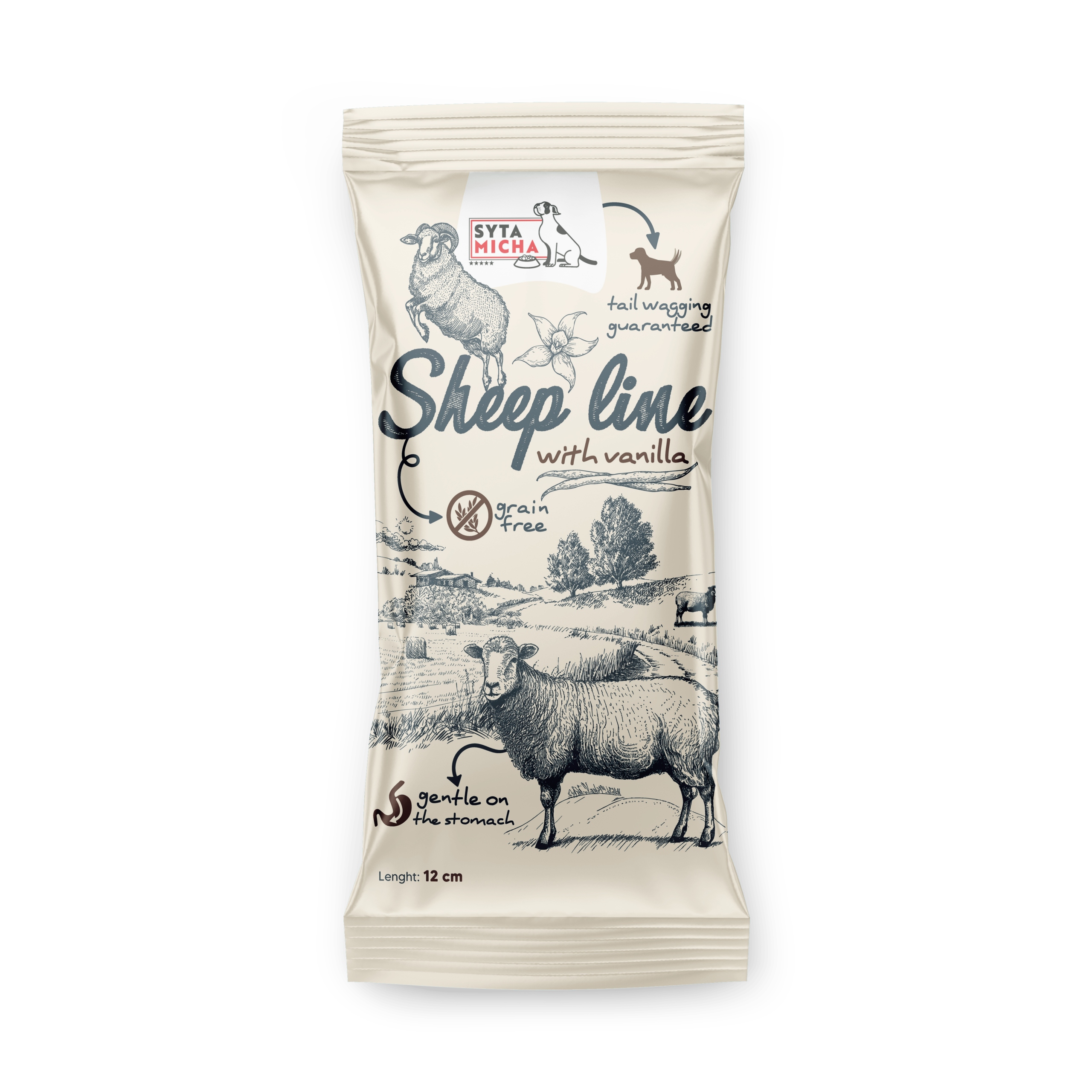 syta micha sheep line kość do żucia dla szczeniąt owca z wanilią 12cm syta micha sheep line kość do żucia dla szczeniąt owca z wanilią 12cm