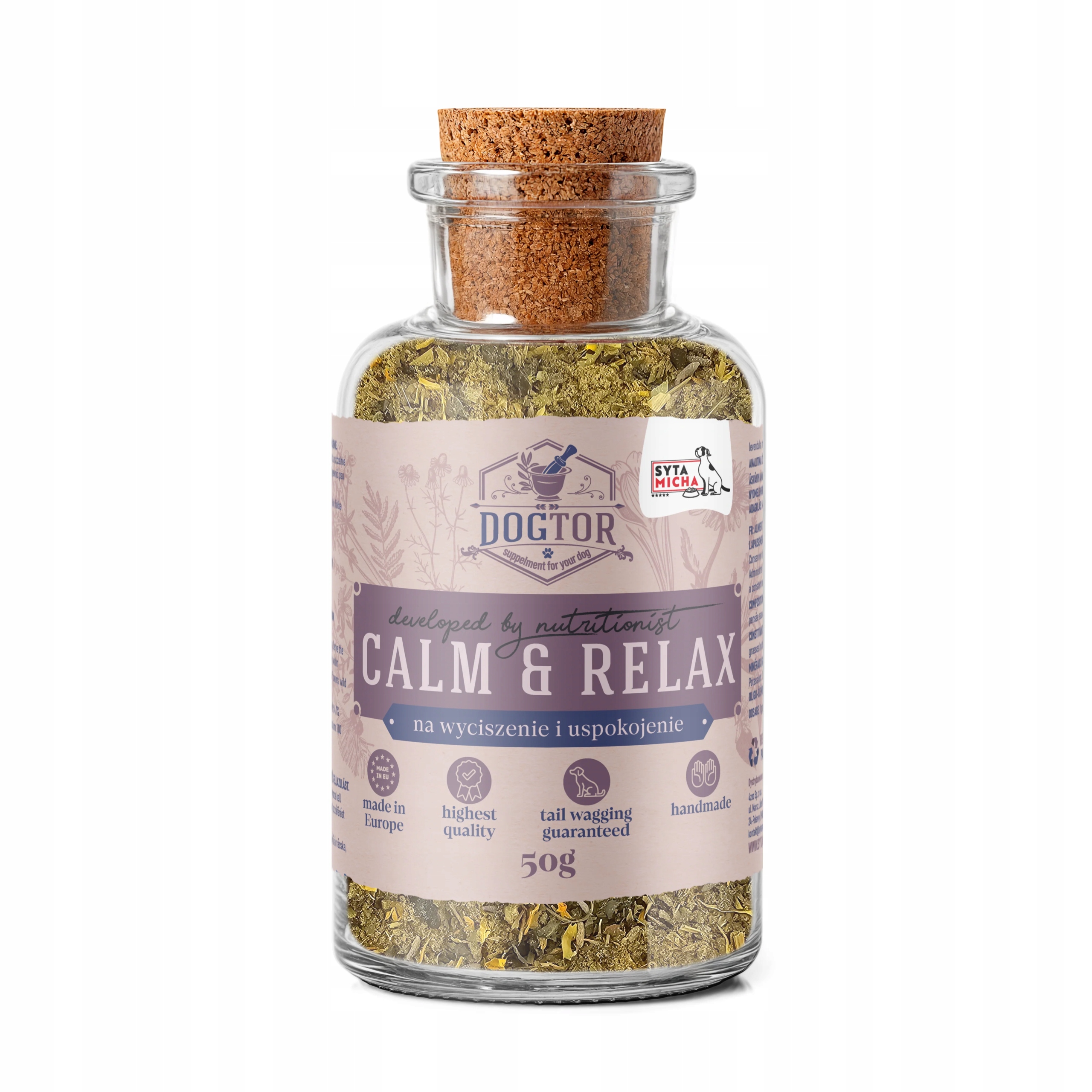 syta micha dogtor suplement ziołowy na wyciszenie i uspokojenie dla psa 50g syta micha dogtor suplement ziołowy na wyciszenie i uspokojenie dla psa 50g