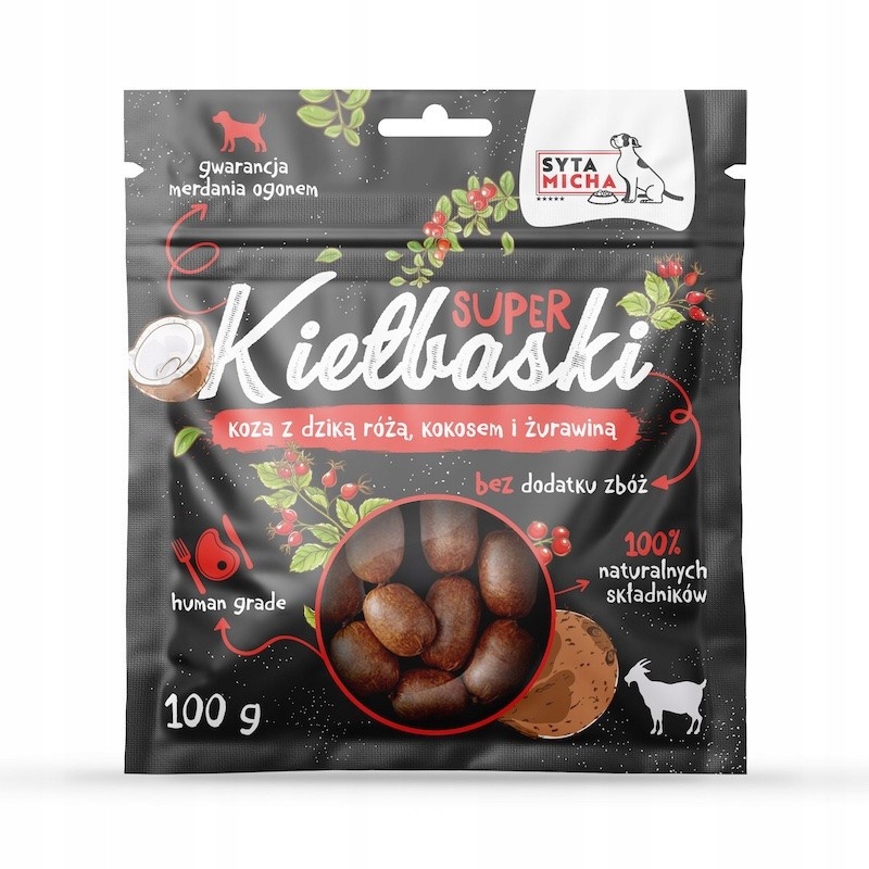 syta micha kiełbaski koza z dziką różą kokosem syta micha kiełbaski koza z dziką różą kokosem