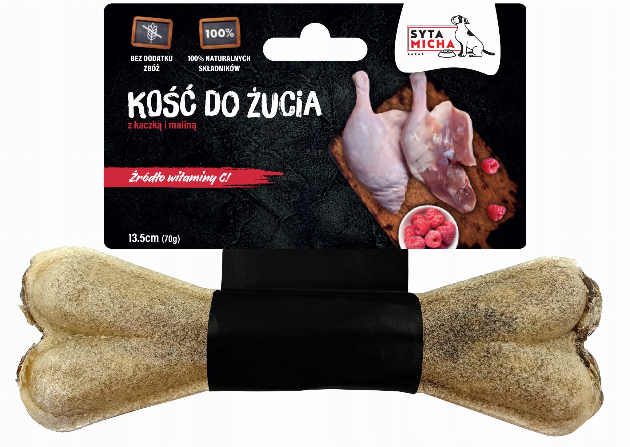 syta micha kość do żucia kaczka malina 13,5cm syta micha kość do żucia kaczka malina 13,5cm