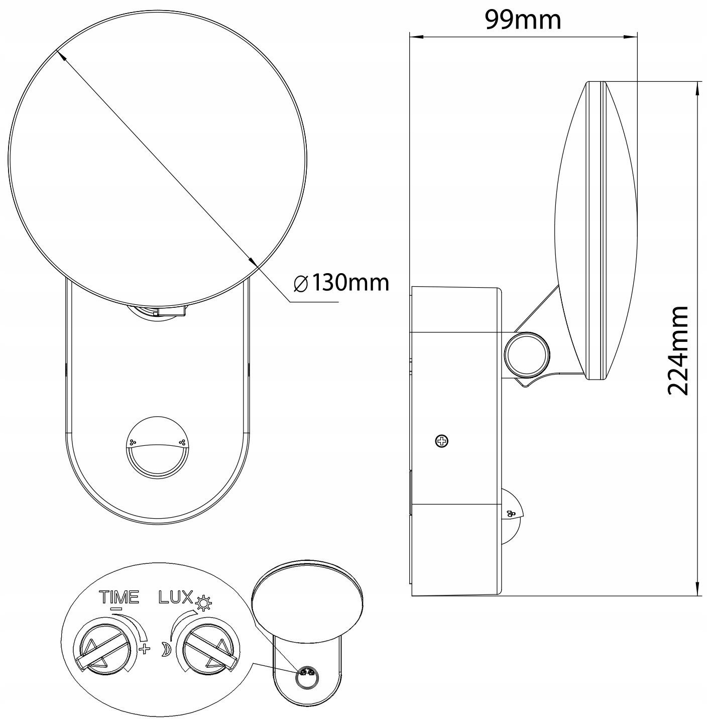 Lampa LED z czujnikiem PIR, 15W IP65 elewacyjna