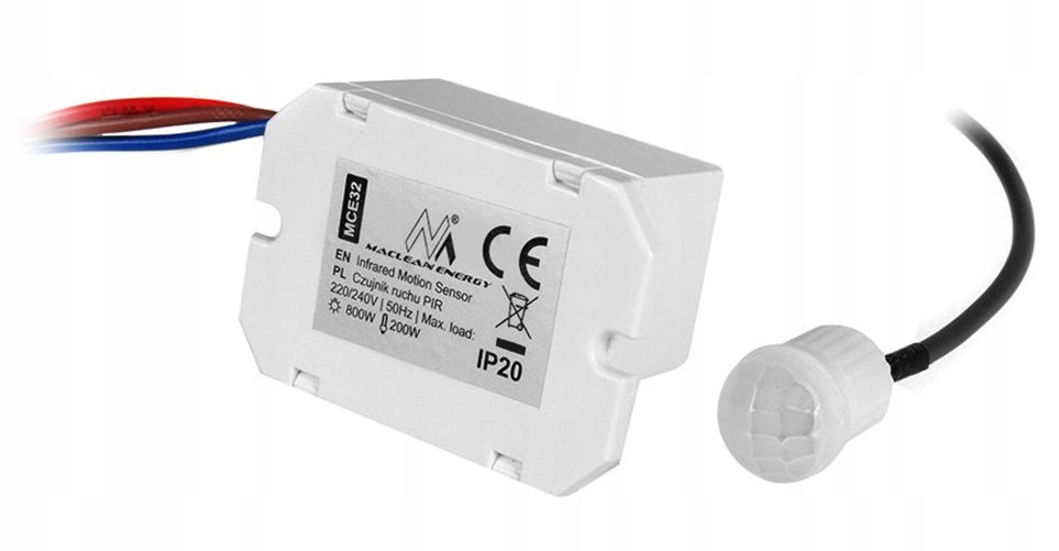 Czujnik ruchu PIR z zewnętrznym sensorem 800W 360st MCE32