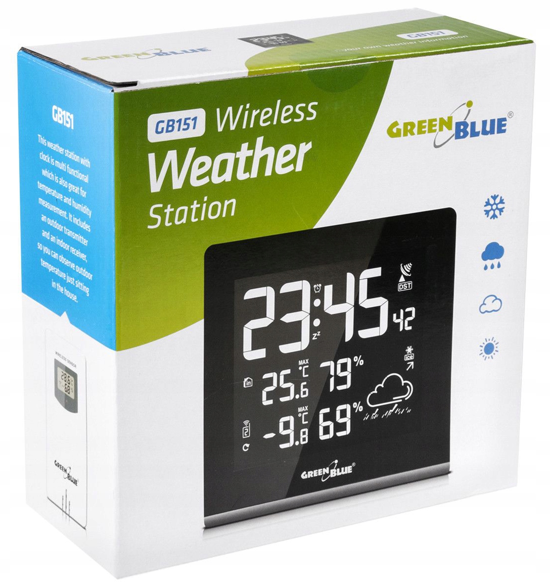 Stacja pogody GreenBlue GB151 czujka zewnętrzna multikolor