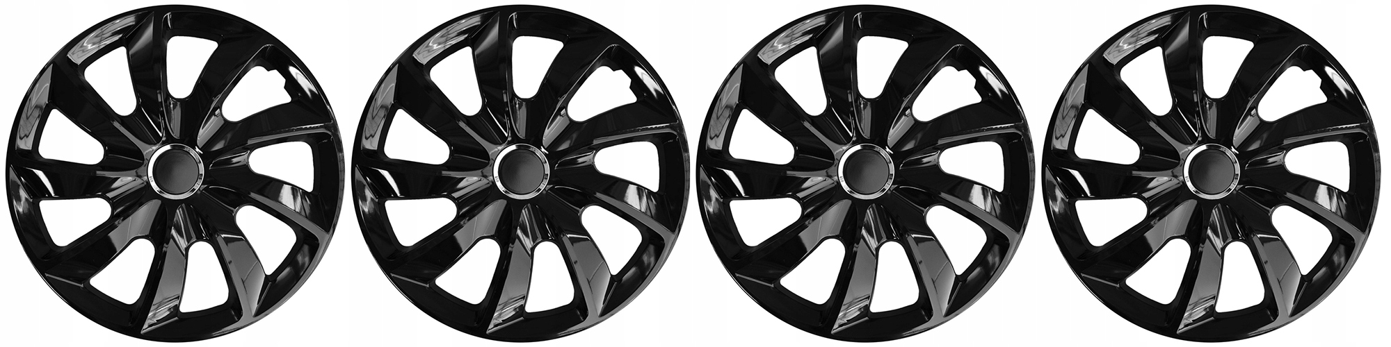 Kołpaki NRM Stig Black 4 sztuki wysoki połysk rozmiar 17” uniwersalne