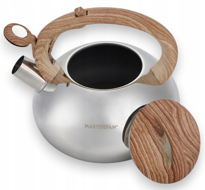 Stalowy czajnik 2-litrowy połysk. Gaz i indukcja. Masterpan MP-1007