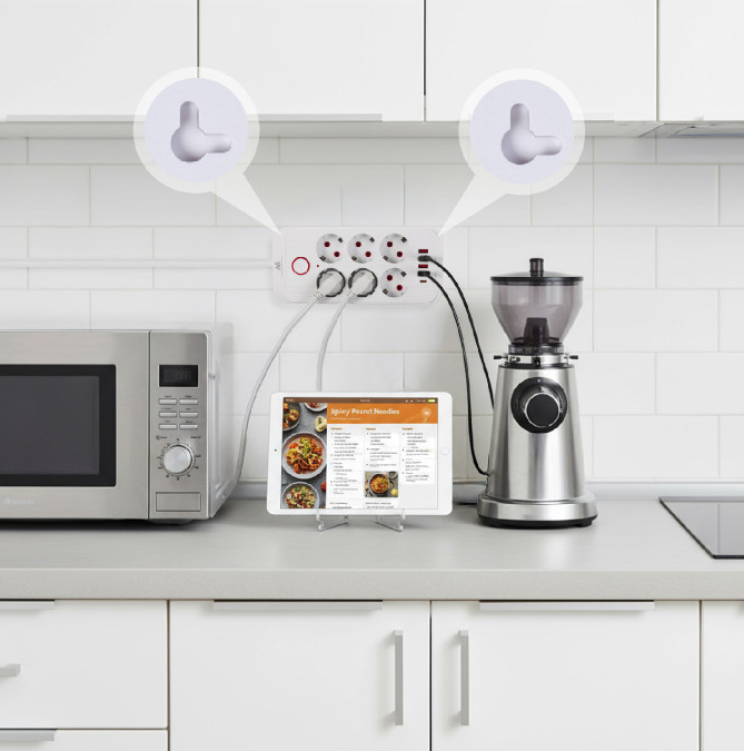 Listwa zasilająca MCE389 W. Przedłużacz 6 gniazd 4xUSB, 1xUSB-C 1,5m