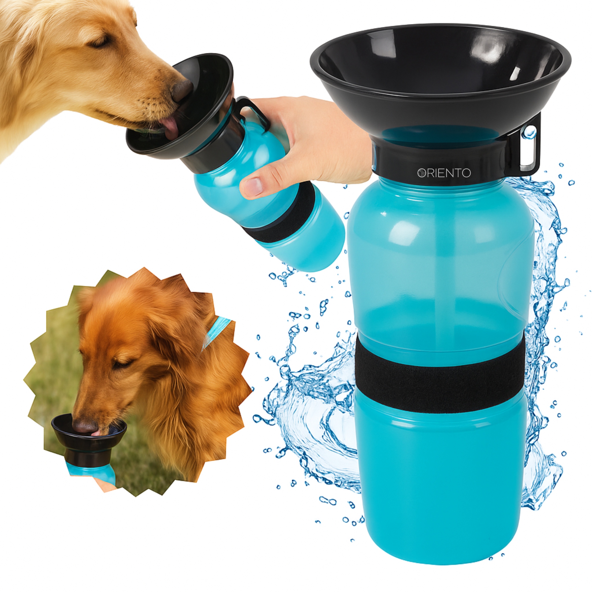 BUTELKA TURYSTYCZNA DLA PSA NA SPACER BIDON POIDŁO MISKA NA WODĘ XL 500ML