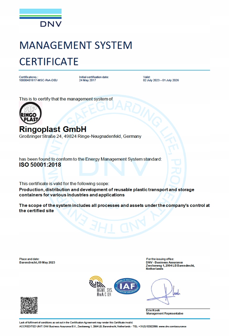 Certyfikat Ringo Plast