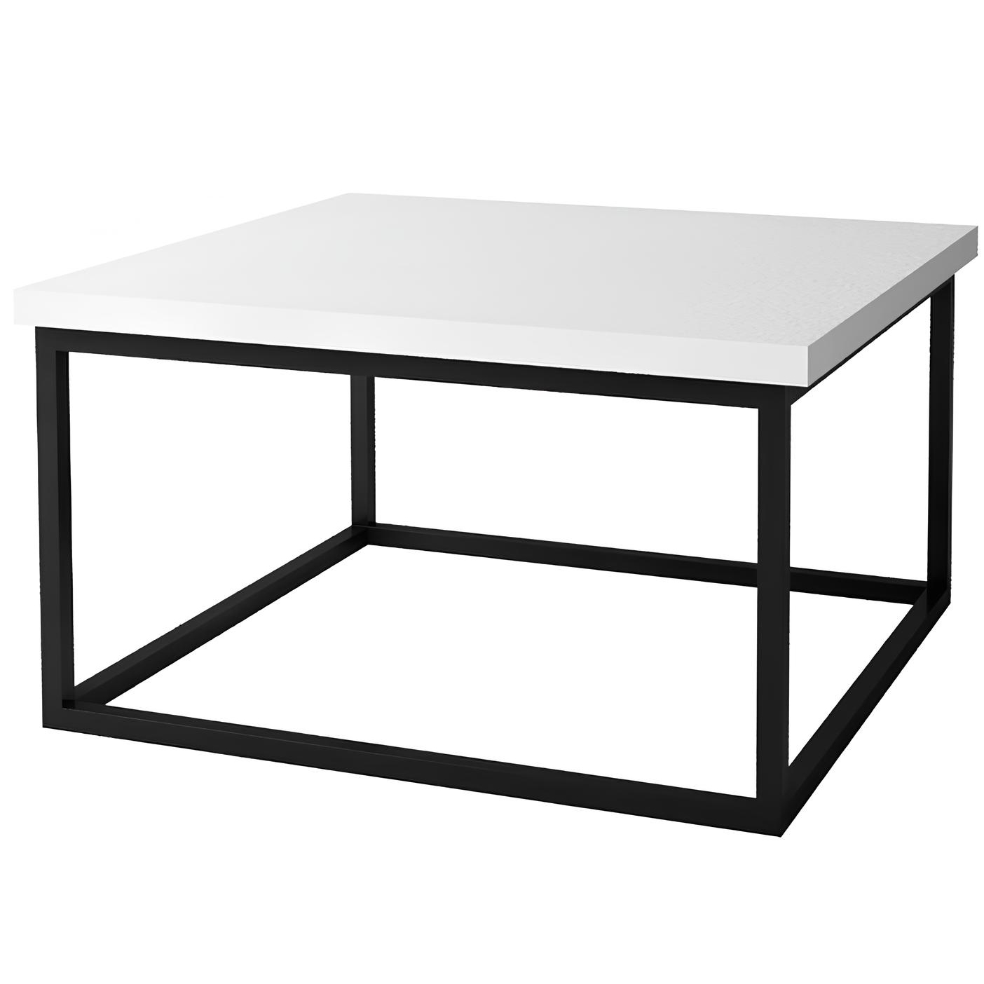 Ława Zoe 2 biały blat, czarny stelaż