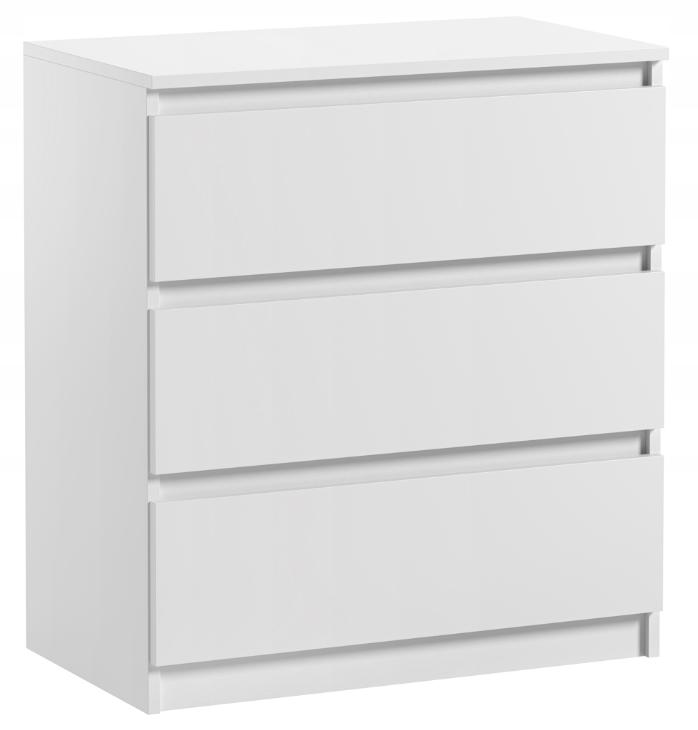 Komoda Do Sypialni Salonu Pari 3 Szuflady 70 x 40 x 77 CM Biały Mat