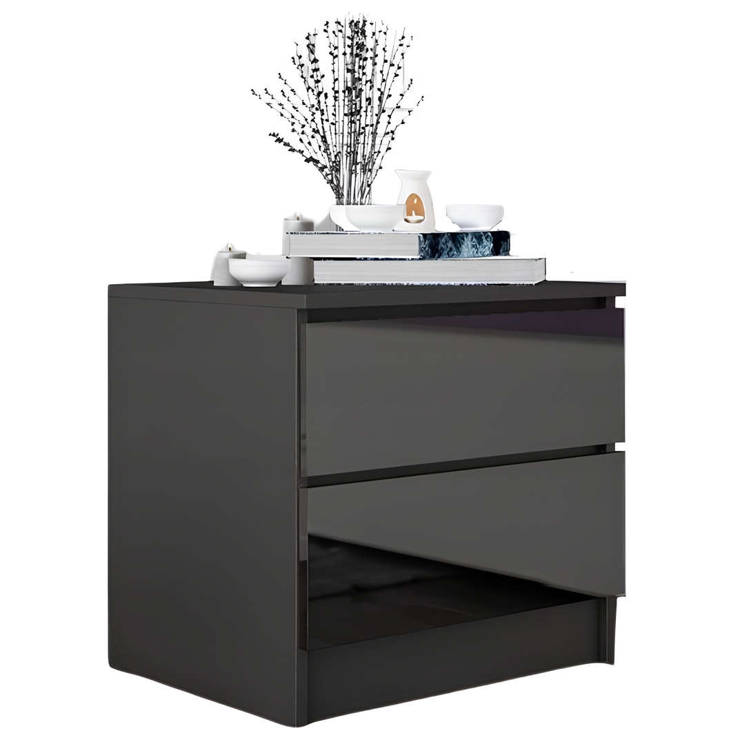 Czarna szafka nocna Zoe - połysk