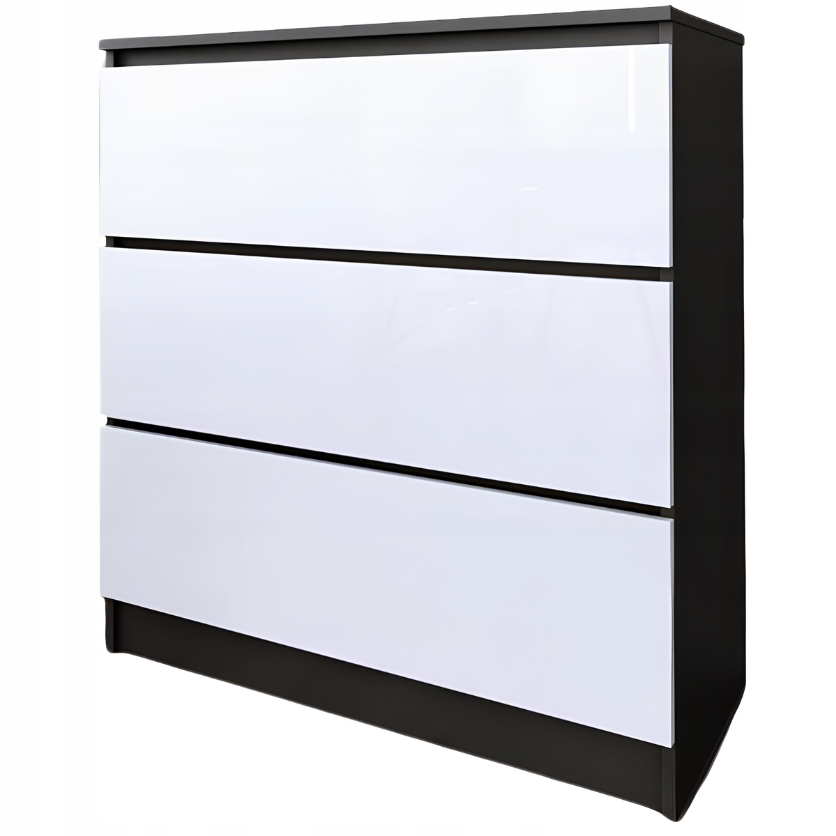 Komoda Zoe czarna biały połysk zdjęcie 1