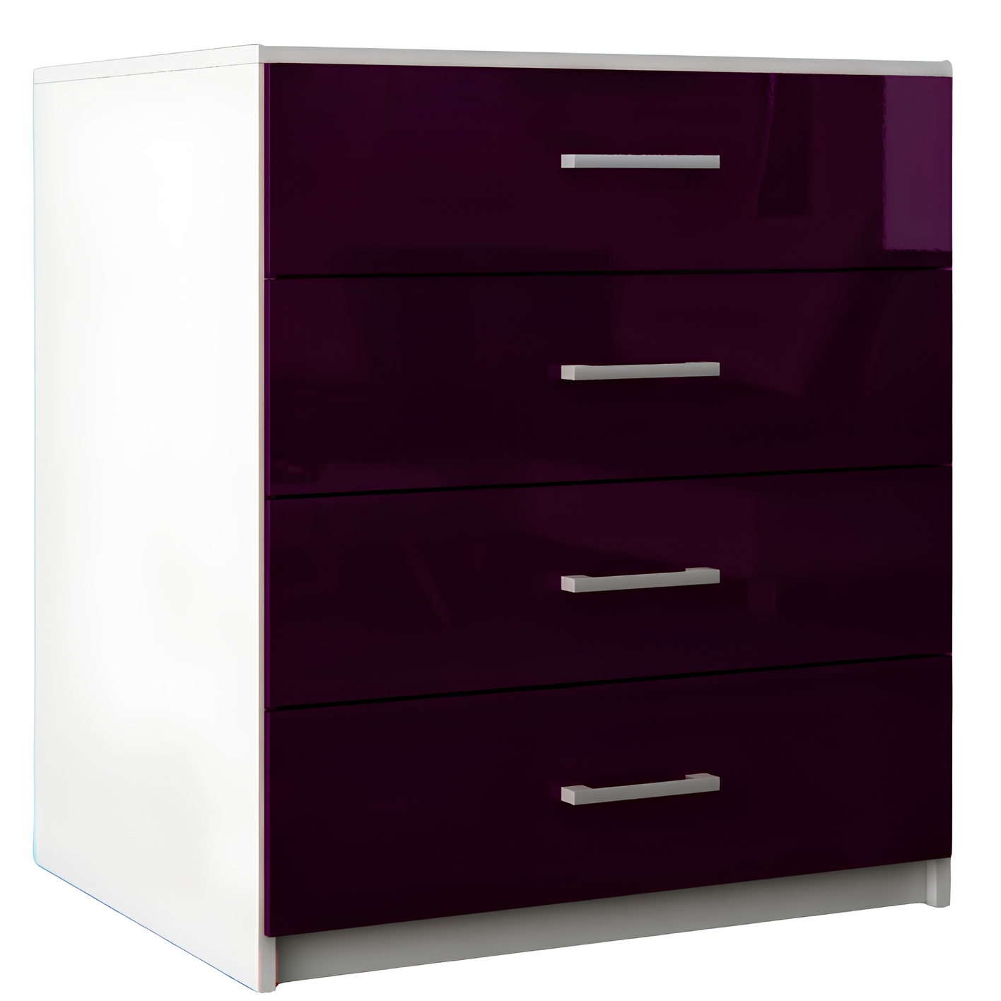 Komoda Do Salonu Na Ubrania 4 Szuflady Lana Fiolet Połysk