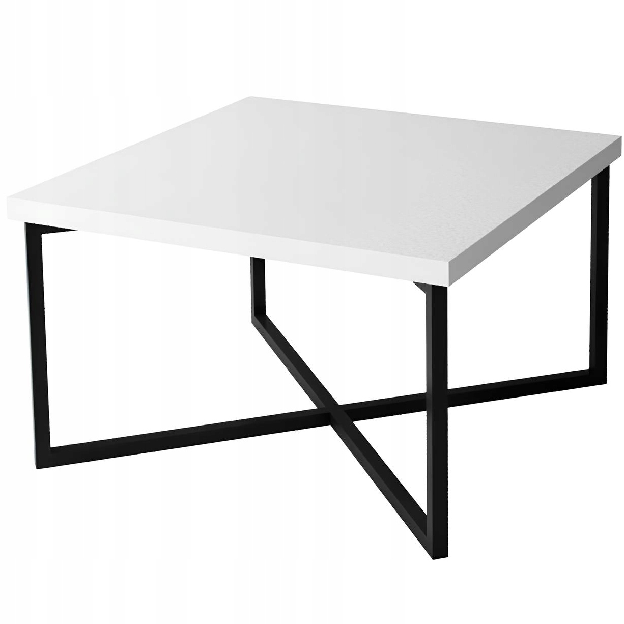 Ława Zoe 1 - biały blat, czarny stelaż