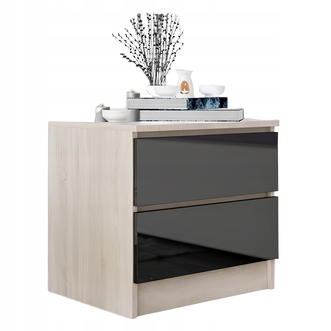 Stolik Zoe - wariant Dąb Sonoma Czarny Połysk