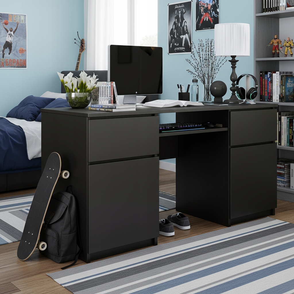 Biurko Zoe czarny mat - widok 5