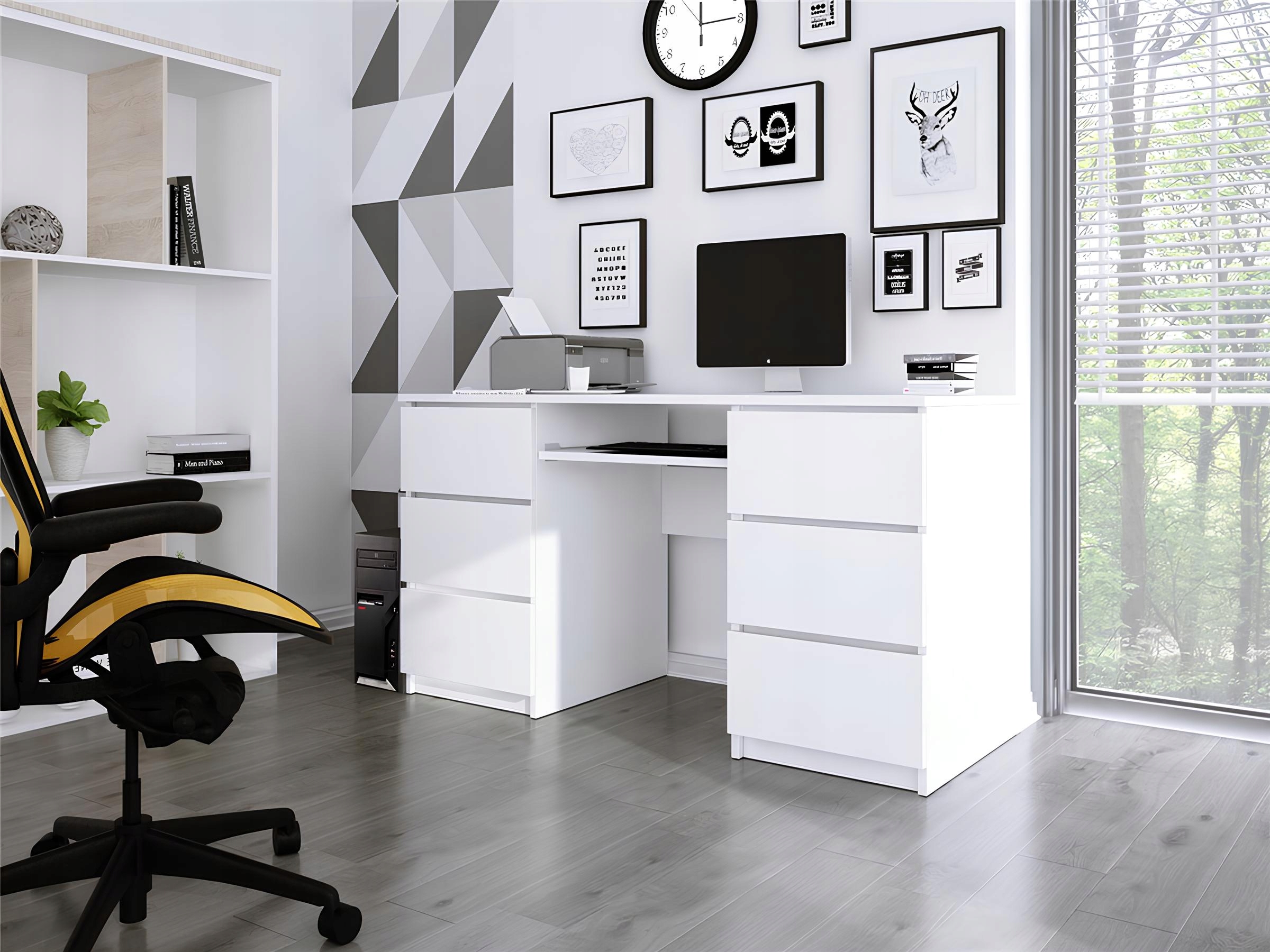 Biurko Zoe narożne 135cm Biały Mat widok 1