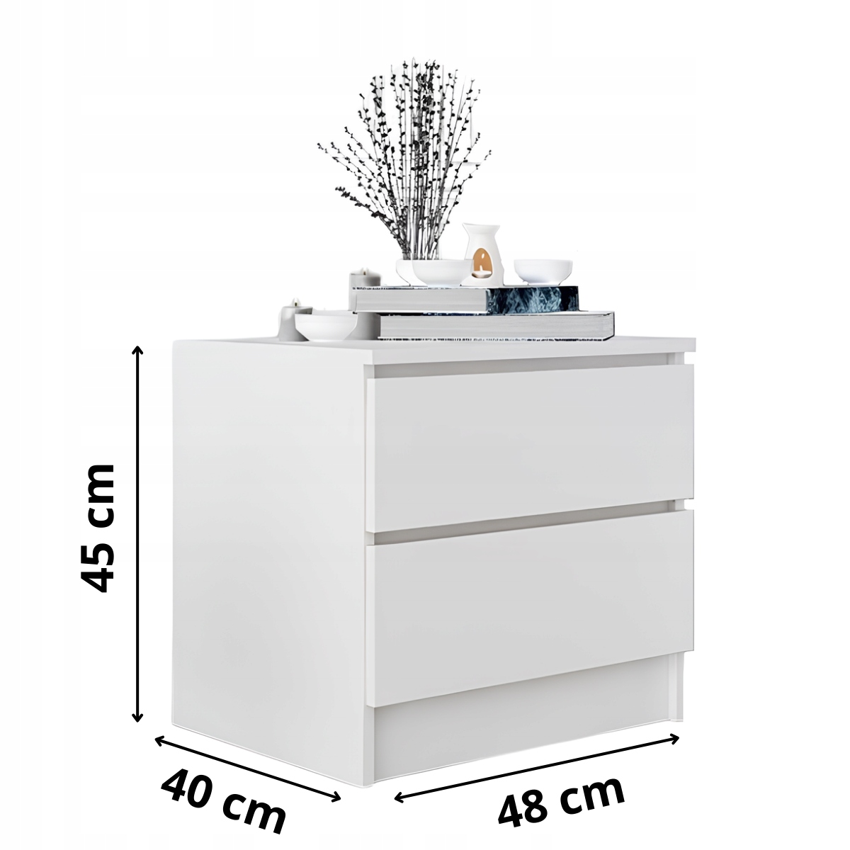 Biały stolik Zoe z matowym wykończeniem