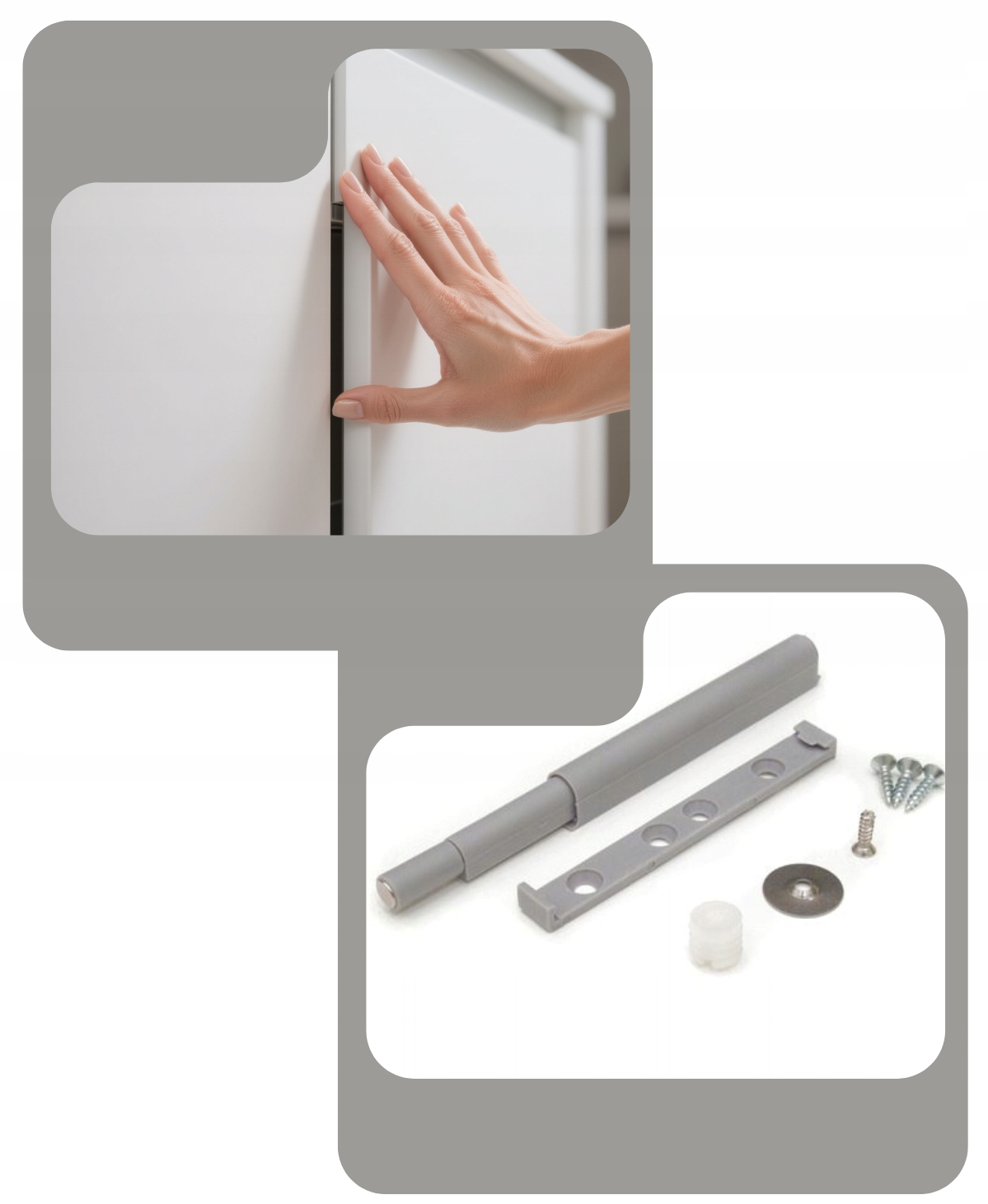 System Tip-On Push to Open w słupku czarny połysk Melody