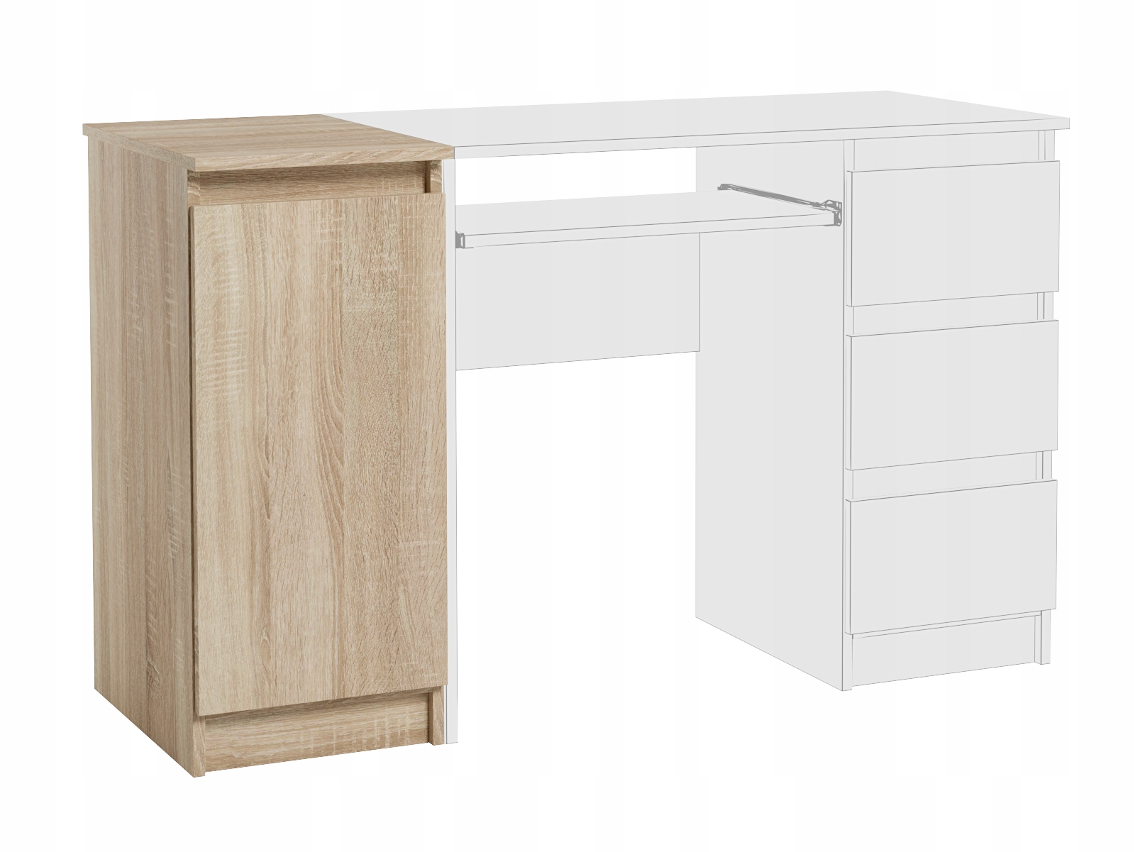 Szafka Na Dokumenty Kontener Dostawka Drzwi Dąb Sonoma