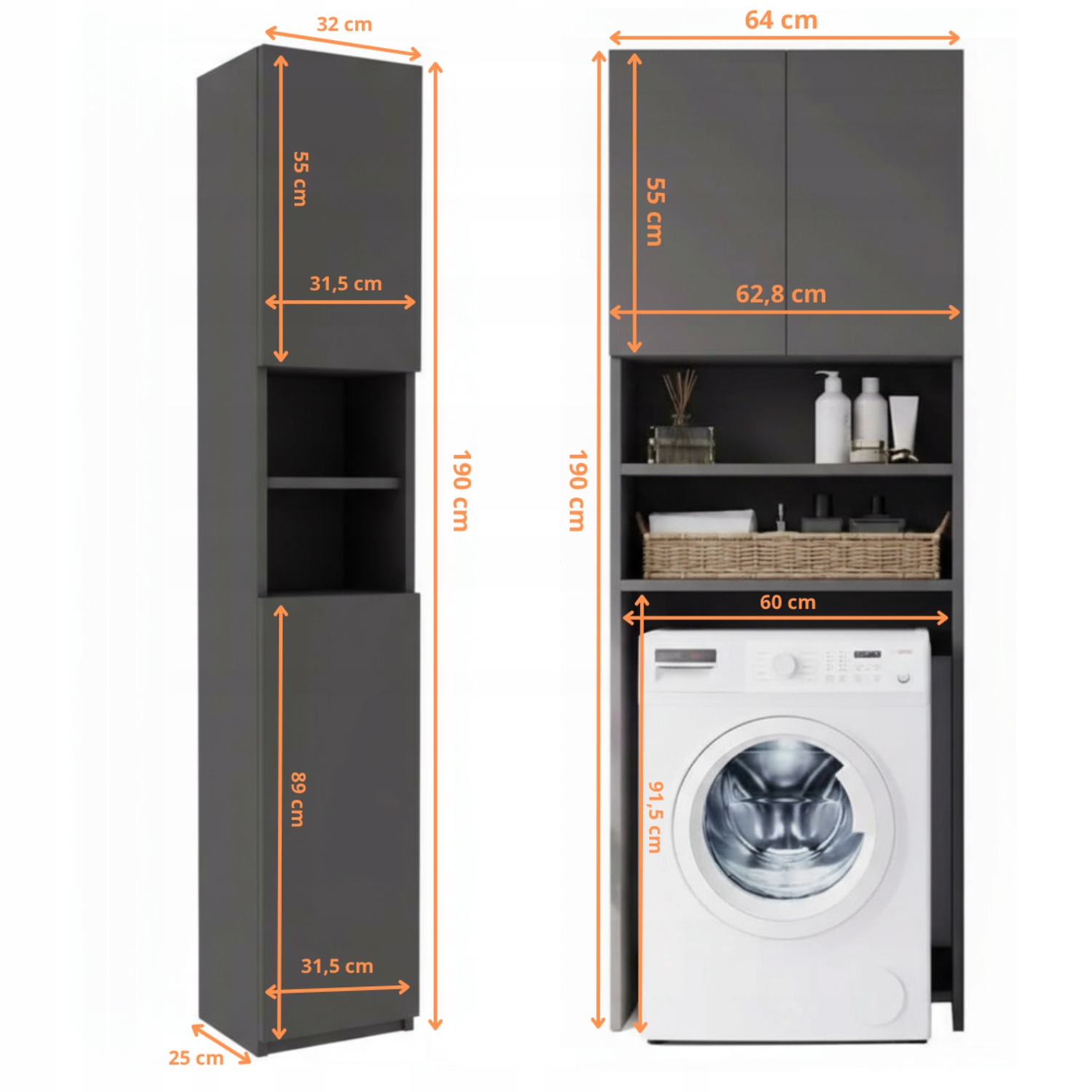 Wymiary zestawu mebli