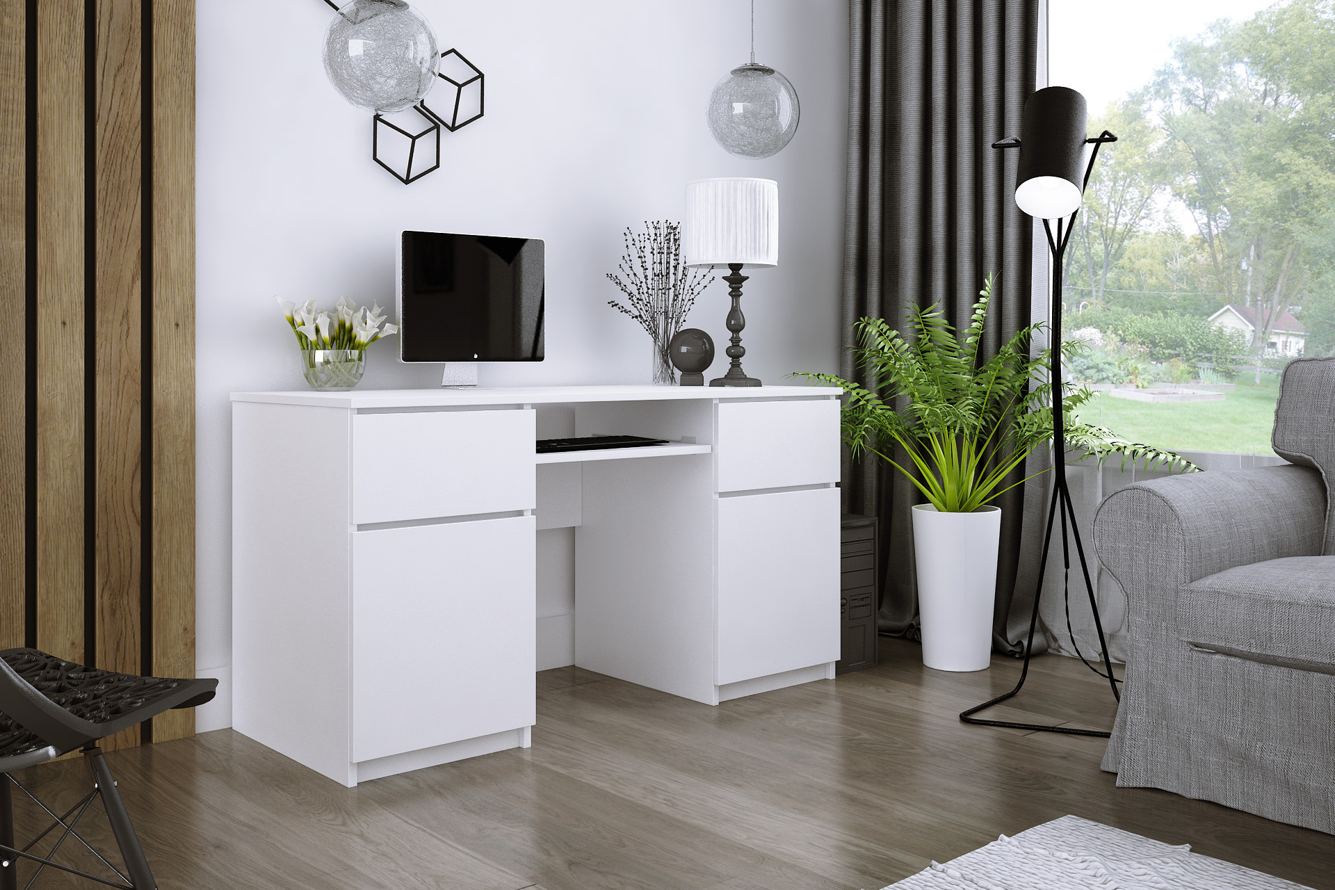 Biurko Zoe narożne białe - widok 1