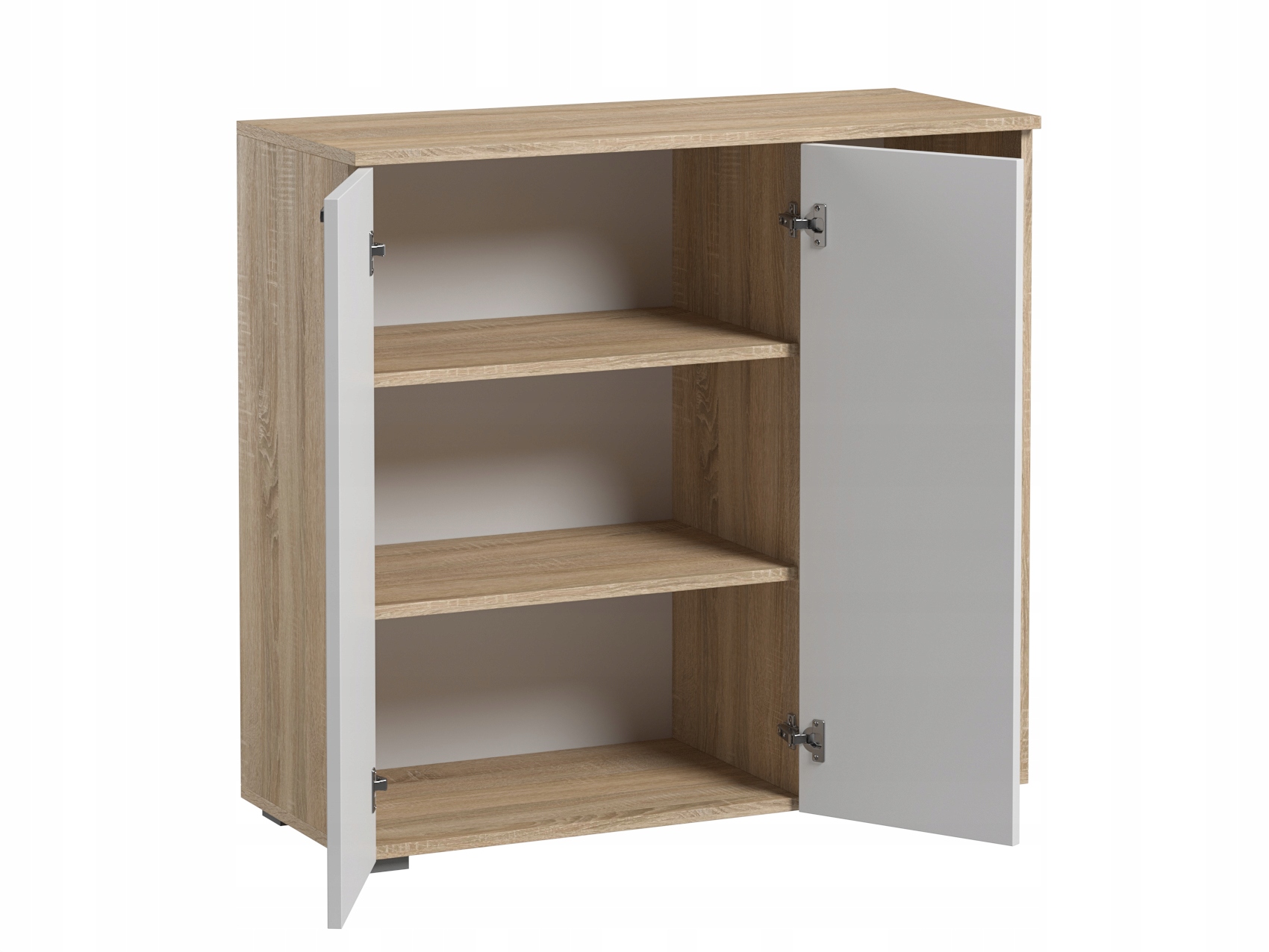 Szafka Szuflady Półki Pojemna Do Salonu Sypialni Sofi Sonoma Biały Mat