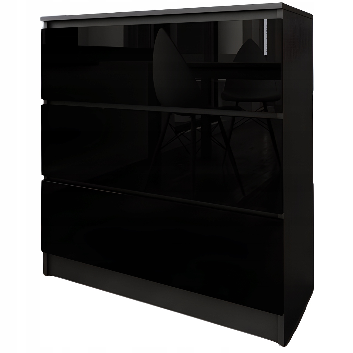 Komoda Zoe czarna czarny połysk zdjęcie 1