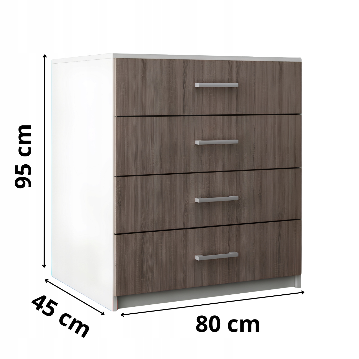 Komoda Do Salonu Na Ubrania 4 Szuflady Lana Dąb Sonoma Tabac