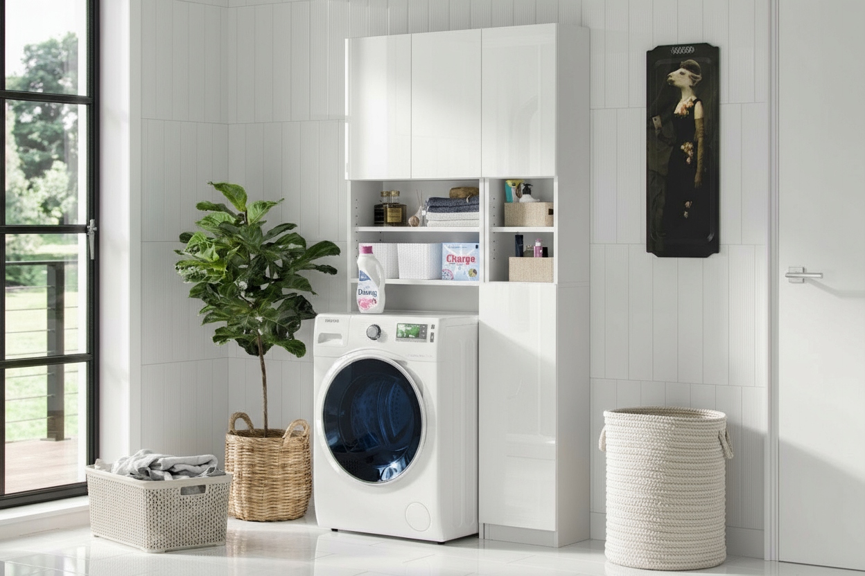 Zestaw mebli łazienkowych biały połysk Ariel i Melody