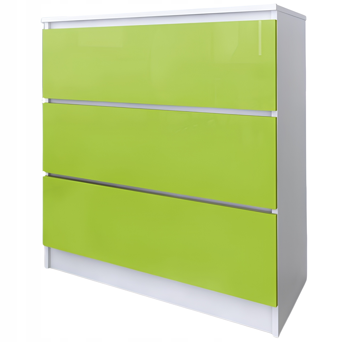 Komoda Zoe biała zielony połysk zdjęcie 1